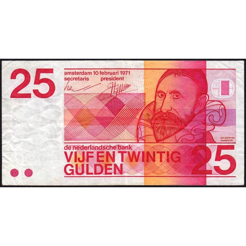 Hollande - Pick 92b - 25 gulden - 10/02/1971 - Etat : TB