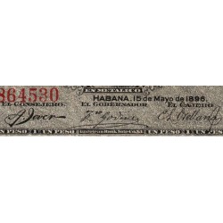 Cuba - Pick 47a - 1 peso - Série G - 15/05/1896 - Etat : TB+