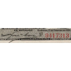 Cuba - Pick 52a - 10 centavos - Série K - 15/02/1897 - Etat : NEUF