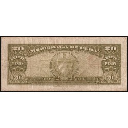 Cuba - Pick 80a - 20 pesos - Série A A - 1949 - Etat : TB