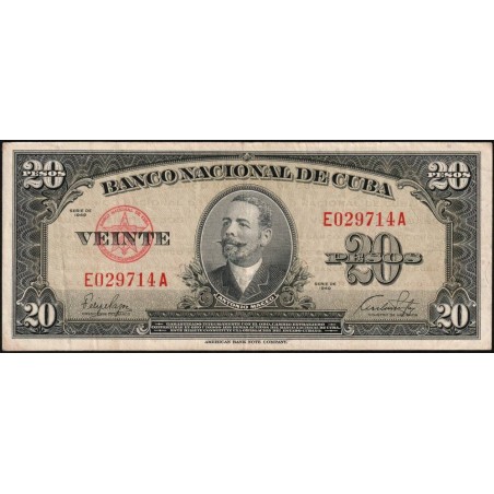 Cuba - Pick 80a - 20 pesos - Série E A - 1949 - Etat : TTB