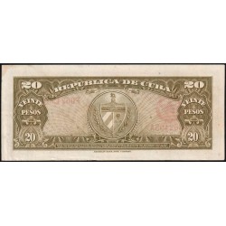 Cuba - Pick 80a - 20 pesos - Série F A - 1949 - Etat : SUP