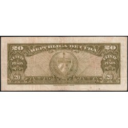 Cuba - Pick 80a - 20 pesos - Série F A - 1949 - Etat : TTB-
