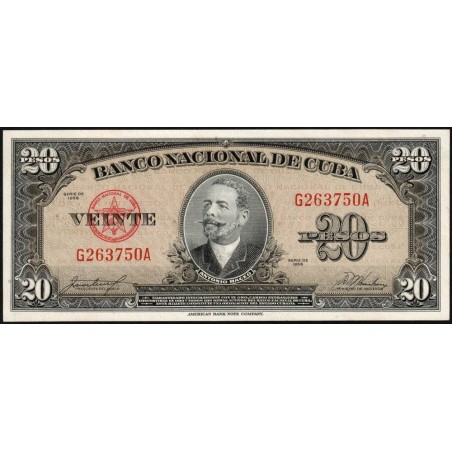 Cuba - Pick 80b - 20 pesos - Série G A - 1958 - Etat : NEUF