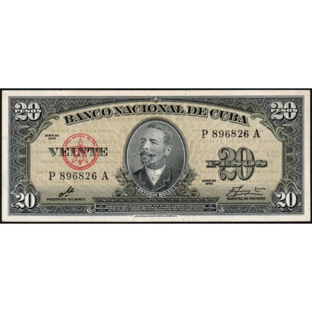 Cuba - Pick 80c - 20 pesos - Série P A - 1960 - Etat : SPL