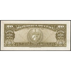 Cuba - Pick 80c - 20 pesos - Série P A - 1960 - Etat : SPL