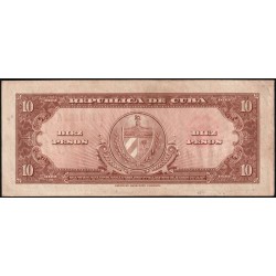 Cuba - Pick 79b - 10 pesos - Série B A - 1960 - Etat : SUP-