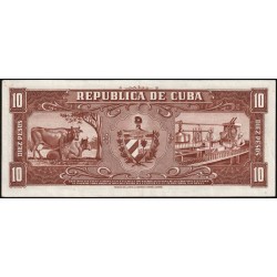 Cuba - Pick 88c - 10 pesos - Série Q A - 1960 - Etat : SPL
