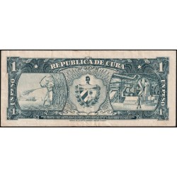 Cuba - Pick 90a - 1 peso - Série G A - 1959 - Etat : TTB-