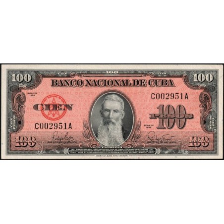 Cuba - Pick 93a - 100 pesos - Série C A - 1959 - Etat : SUP+