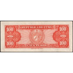 Cuba - Pick 93a - 100 pesos - Série C A - 1959 - Etat : SUP