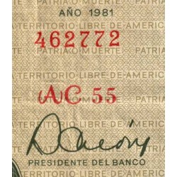 Cuba - Pick 102b_4 - 1 peso - Série AC 55 - 1981 - Etat : TB