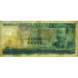Cuba - Pick 108a - 5 pesos - Série EB 07 - 1991 - Etat : TB