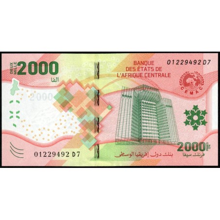 Etats de l'Afrique Centrale - Pick 702a - 2'000 francs - Série D7 - 2020 (2022) - Etat : NEUF