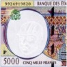 Tchad - Afrique Centrale - Pick 604Pe - 5'000 francs - 1999 - Etat : pr.NEUF