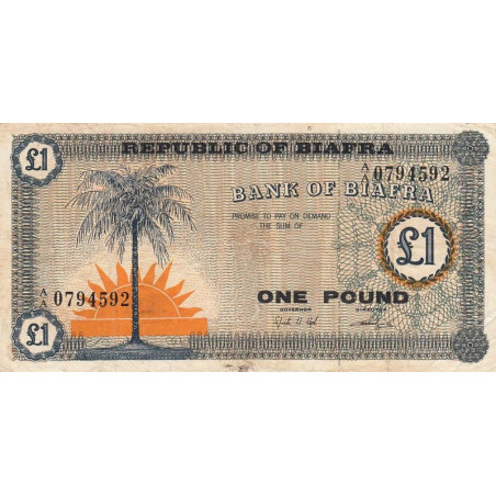 Biafra - Pick 2 - 1 pound - Série A/A - 1968 - Etat : TB