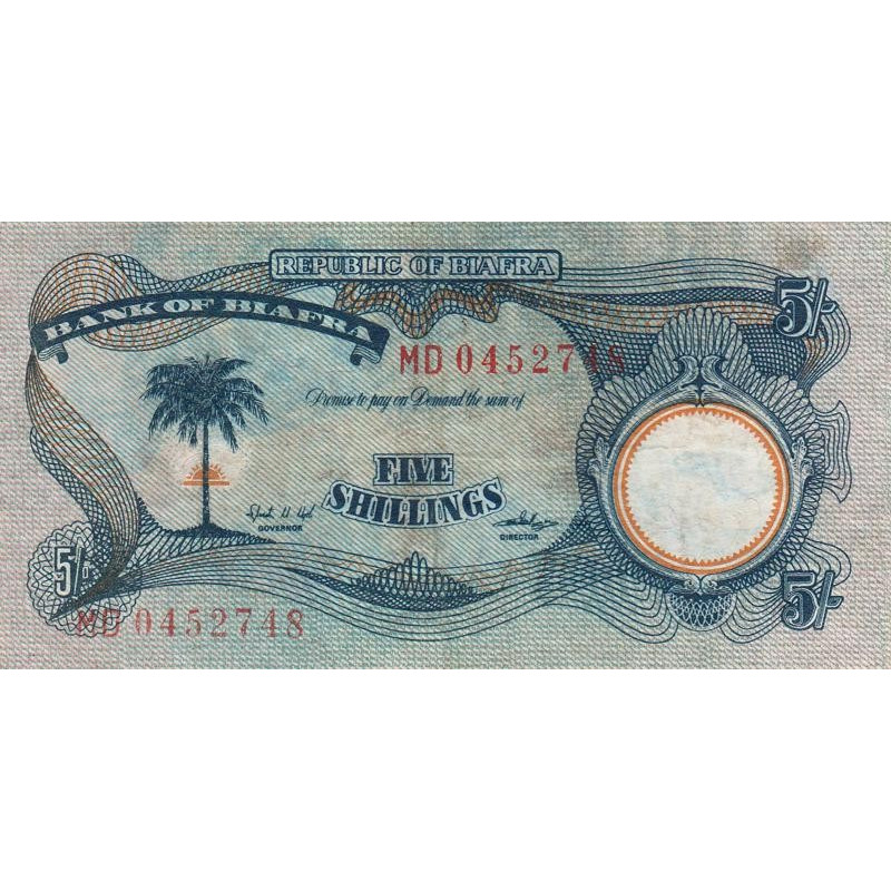 Biafra - Pick 3 - 5 shillings - Série MD - 1969 - Etat : TB+