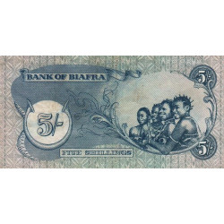 Biafra - Pick 3 - 5 shillings - Série MD - 1969 - Etat : TB+