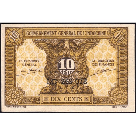 Indochine Française - Pick 89a_2 - 10 cents - Série LG - 1944 - Etat : NEUF