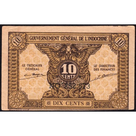 Indochine Française - Pick 89a_2 - 10 cents - Série NG - 1944 - Etat : TTB+