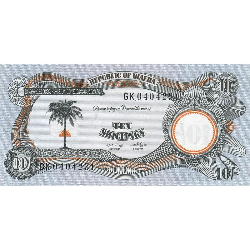 Biafra - Pick 4 - 10 shillings - Série GK - 1969 - Etat : NEUF