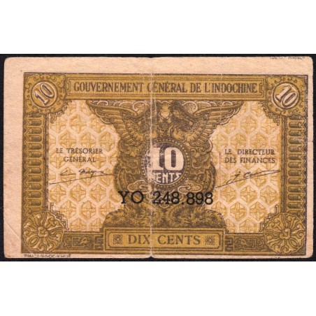 Indochine Française - Pick 89a_1 - 10 cents - Série YO - 1944 - Etat : TB-