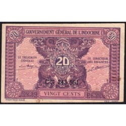 Indochine Française - Pick 90 - 20 cents - Série CG - 1944 - Etat : TTB