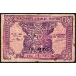 Indochine Française - Pick 90 - 20 cents - Série FZ - 1944 - Etat : B