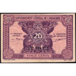 Indochine Française - Pick 90 - 20 cents - Série HC - 1944 - Etat : TTB