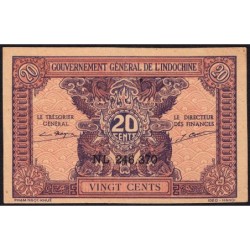 Indochine Française - Pick 90 - 20 cents - Série NL - 1944 - Etat : SPL