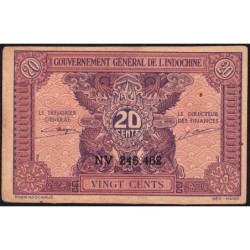 Indochine Française - Pick 90 - 20 cents - Série NV - 1944 - Etat : TTB