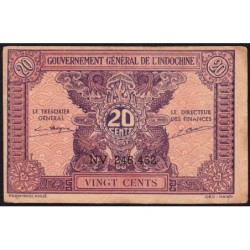Indochine Française - Pick 90 - 20 cents - Série NV - 1944 - Etat : TTB