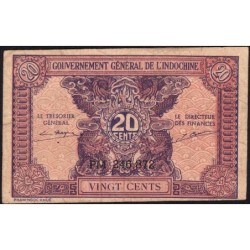 Indochine Française - Pick 90 - 20 cents - Série PM - 1944 - Etat : TB