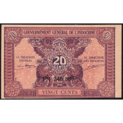 Indochine Française - Pick 90 - 20 cents - Série PN - 1944 - Etat : SPL+