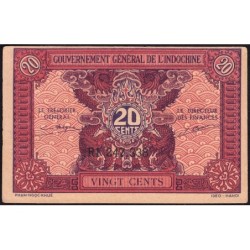 Indochine Française - Pick 90 - 20 cents - Série RI - 1944 - Etat : pr.NEUF