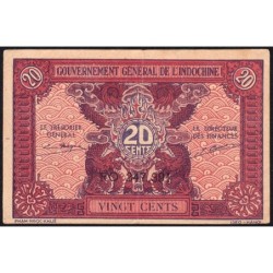 Indochine Française - Pick 90 - 20 cents - Série RO - 1944 - Etat : TTB+