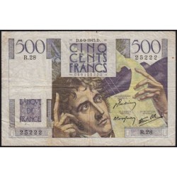 F 34-02 - 06/09/1945 - 500 francs - Chateaubriand - Série R.28 - Etat : TB