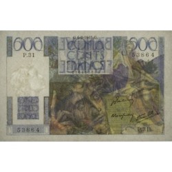 F 34-02 - 06/09/1945 - 500 francs - Chateaubriand - Série P.31 - Etat : TTB+