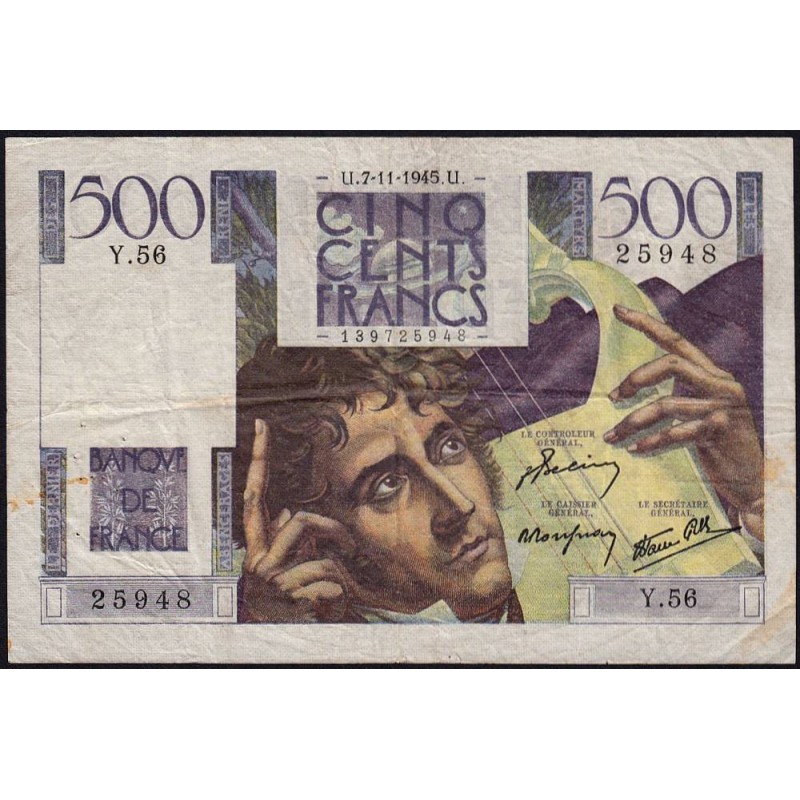 F 34-03 - 07/11/1945 - 500 francs - Chateaubriand - Série Y.56 - Etat : TTB-