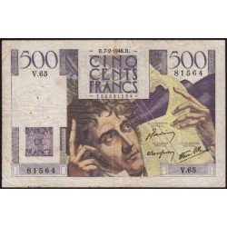 F 34-04 - 07/02/1946 - 500 francs - Chateaubriand - Série V.65 - Etat : TB-