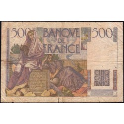 F 34-07 - 09/01/1947 - 500 francs - Chateaubriand - Série Z.99 - Etat : B