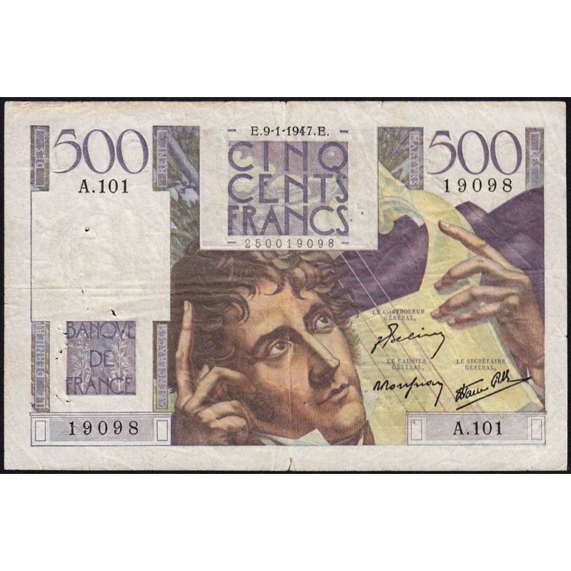 F 34-07 - 09/01/1947 - 500 francs - Chateaubriand - Série A.101 - Etat : TB+
