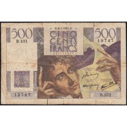 F 34-07 - 09/01/1947 - 500 francs - Chateaubriand - Série B.101 - Etat : B