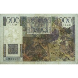 F 34-07 - 09/01/1947 - 500 francs - Chateaubriand - Série D.102 - Etat : TTB-