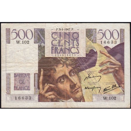 F 34-07 - 09/01/1947 - 500 francs - Chateaubriand - Série W.102 (remplacement) - Etat : TB
