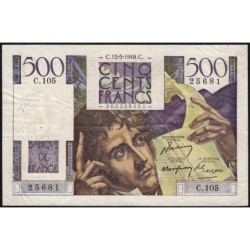 F 34-08 - 13/05/1948 - 500 francs - Chateaubriand - Série C.105 - Etat : TTB-