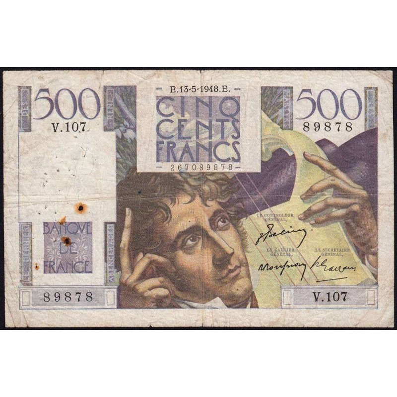 F 34-08 - 13/05/1948 - 500 francs - Chateaubriand - Série V.107 - Etat : TB