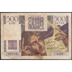 F 34-08 - 13/05/1948 - 500 francs - Chateaubriand - Série Z.107 - Etat : TB-