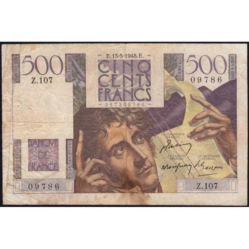 F 34-08 - 13/05/1948 - 500 francs - Chateaubriand - Série Z.107 - Etat : TB-