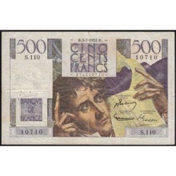 F 34-09 - 03/07/1952 - 500 francs - Chateaubriand - Série S.110 - Etat : TB